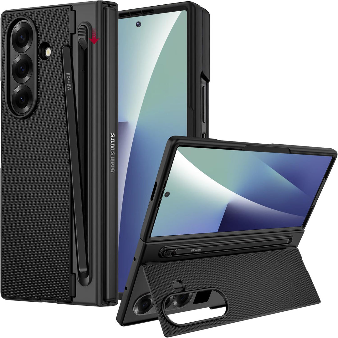 Miimall Kompatibel mit Samsung Galaxy Z Fold 7 Hülle mit S-Pen & Stifthalter, [HD Displayschutz] Ult