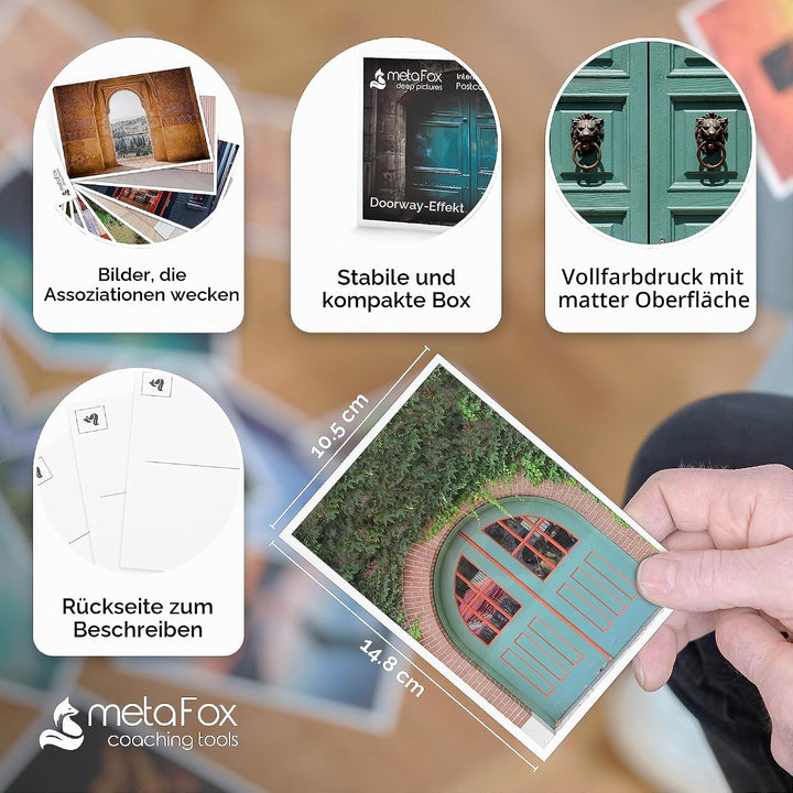 metaFox Coaching Postkarten | Doorway Effect | 52 hochwertige Karten für bedeutsame Gespräche und Be