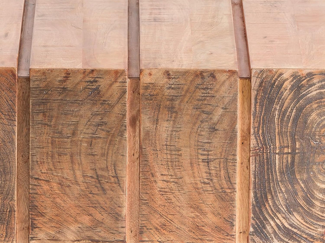 Woodkings Couchtisch Dakota | 70x70 aus rustikalem Massivholz | Balkentisch für das Wohnzimmer | Lan