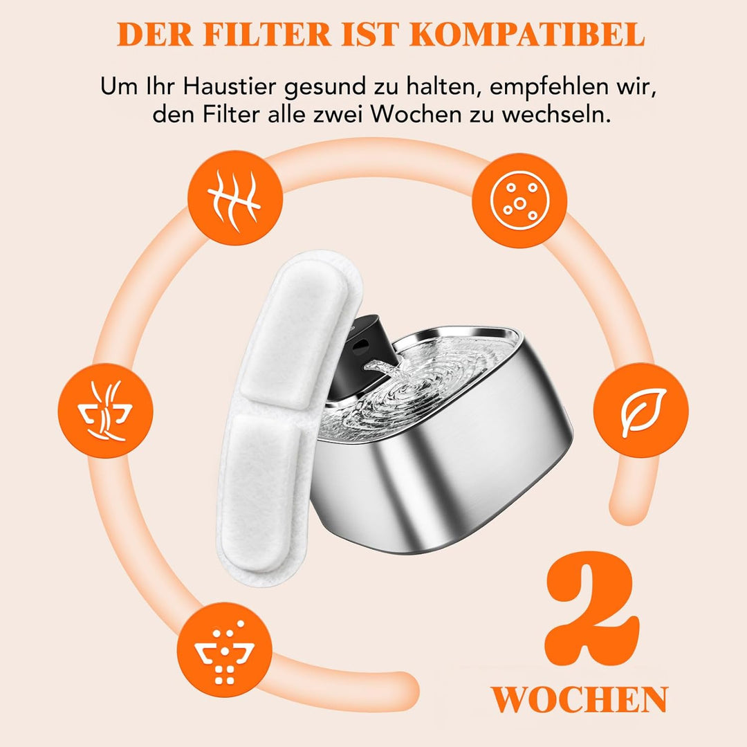 ROTTOGOON 8er-Pack Ersatzfilter für den pumpenlosen Filter Katzenbrunnen STR-PT-108A, Mehrschichtige