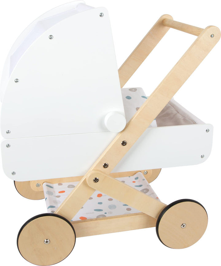 small foot Puppenwagen Little Button aus Holz, multifunktionaler und hochwertiger Puppenkinderwagen,