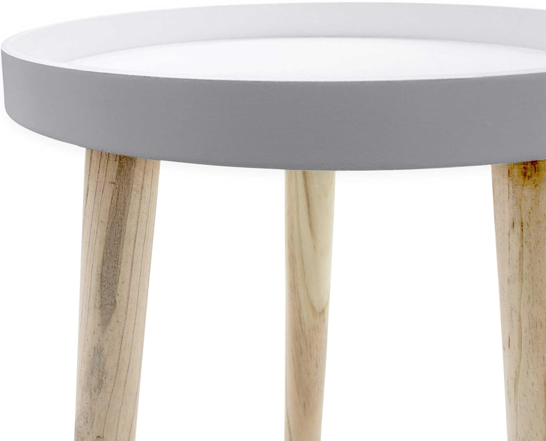 Deko Holz Tisch 36x30 cm - weiss - Kleiner Beistelltisch Couchtisch Sofatisch, Weiss