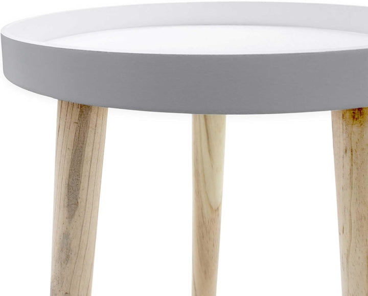 Deko Holz Tisch 36x30 cm - weiss - Kleiner Beistelltisch Couchtisch Sofatisch, Weiss