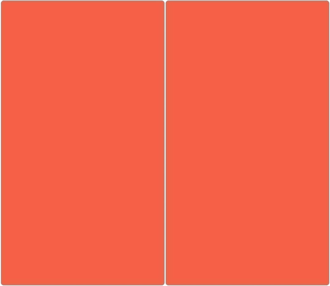 banjado® Herdabdeckplatte Glas 2-teilig je 30x52 cm/Schneidebrett Herdabdeckung mit Motiv Orange/Her