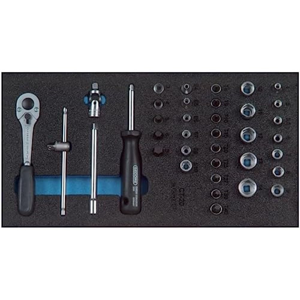 GEDORE 1500 CT1-20 Steckschlüssel-Sortiment 14' in Check-Tool-Modul, 1 Stück