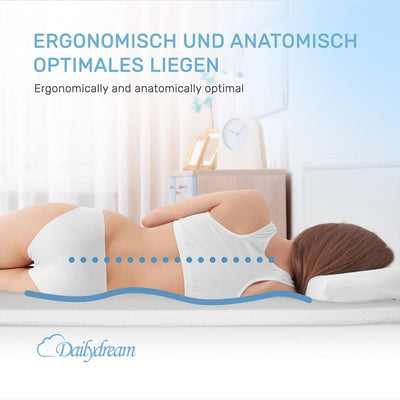 Dailydream viscoelastischer Matratzentopper Model S mit Memory Foam Effekt, 90x200x3,5cm, Edition La