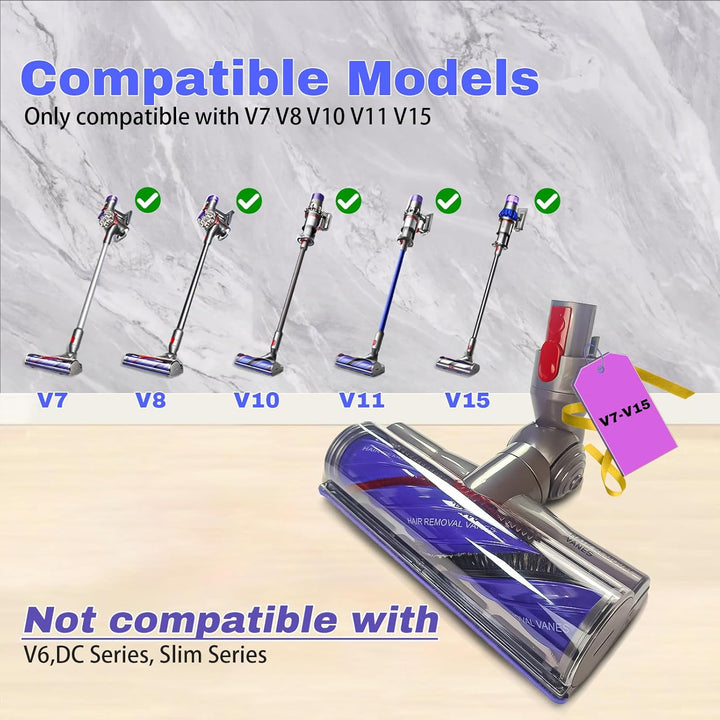 Verbesserter Anti-Tangle-Reinigungskopf Bürstenwalze für Dyson V7 V8 V10 V11 V15 Staubsaugerbürstenk