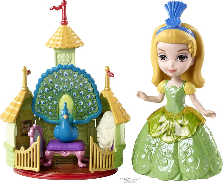 Mattel BDK54 - Disney Sofia - Prinzessin Amber &amp; Praline, der Pfau Spielset