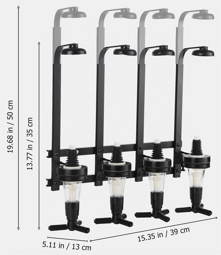 Soulpala Bar Butler Bar Flaschenhalter und Dosierer Bar Butler Wand Flaschenhalter für 4 Flaschen Ba
