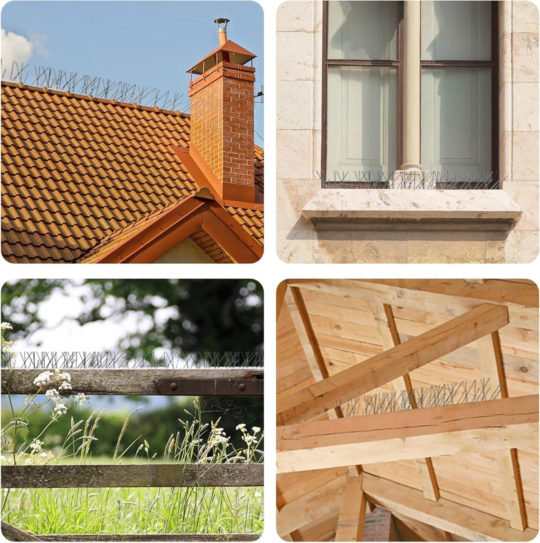 OFFO Taubenabwehr Bird Spikes Edelstahl Vogelabwehr 4,1 m, Vogelabwehrspiesse Vogelschreck und Vogel