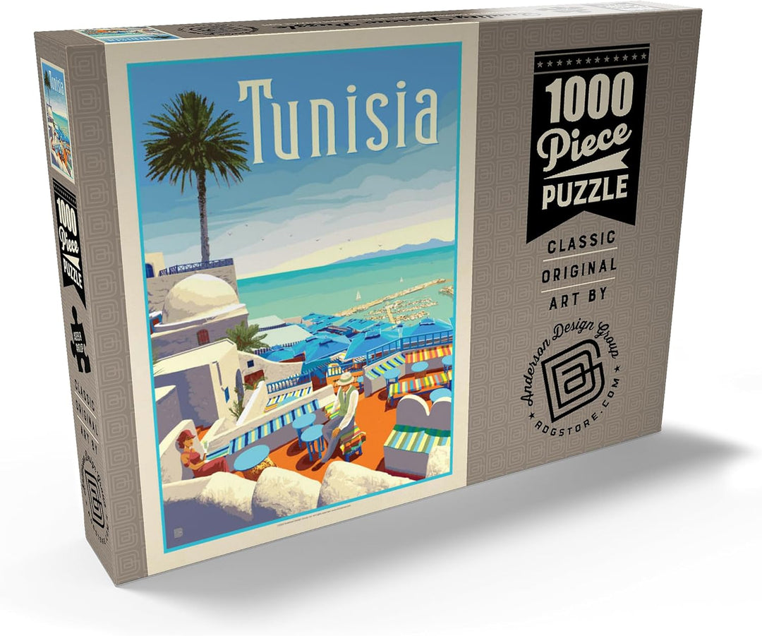 Tunesien: Eine Reise durch Geschichte und Schönheit, Vintage Poster - Premium 1000 Teile Puzzle - My