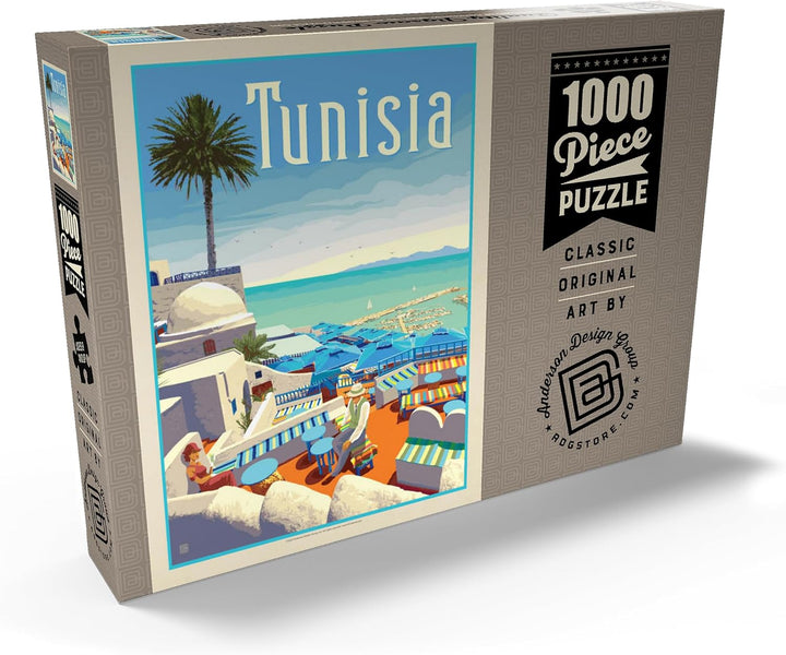 Tunesien: Eine Reise durch Geschichte und Schönheit, Vintage Poster - Premium 1000 Teile Puzzle - My