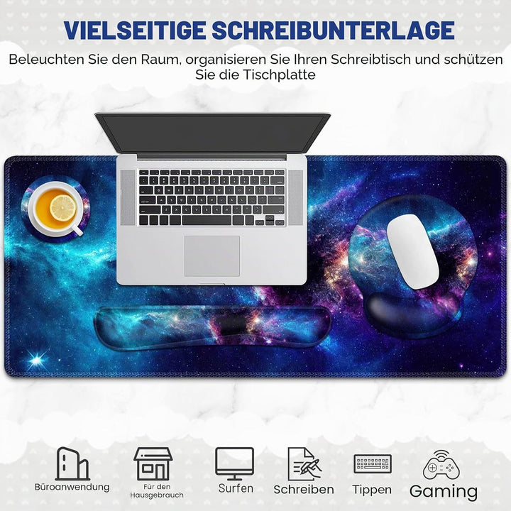 Gaming-Mauspad, grosse Schreibtischunterlage, niedlicher Schreibtischunterlage, 4-in-1 XXL-Mauspad +
