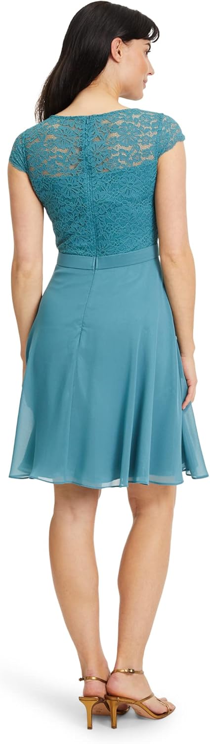 Vera Mont Damen Cocktailkleid mit Spitze 34 Smoky Teal, 34 Smoky Teal