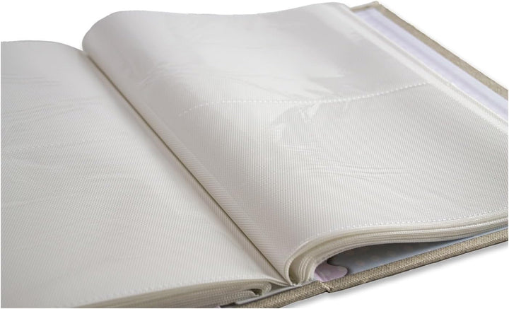 Fotoalbum mit Einsteckfächern 21 x 28 cm für 200 Fotos 13 x 18 cm, Einband aus rosa Baumwolle