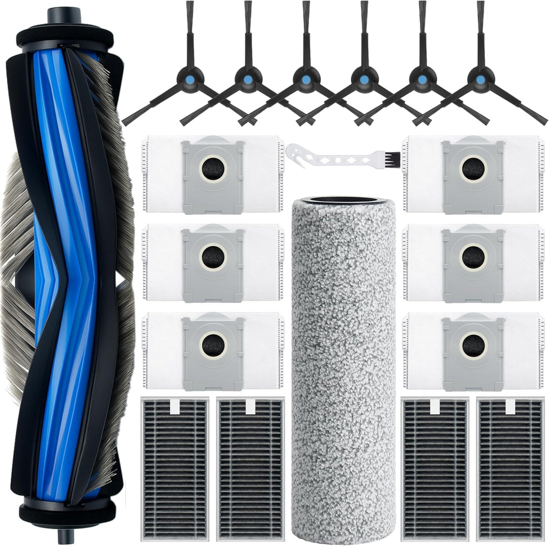 Bluearks 19 Stück Zubehörset für Ecovacs Deebot X8 Pro Omni/X8 Omni Saugroboter, 1 Hauptbürste, 4 Fi