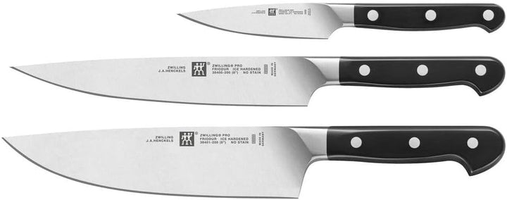 ZWILLING Pro Messerset, 3-tlg., Spick- und Garniermesser/Fleischmesser/Kochmesser, 11, 20 und 20 cm,