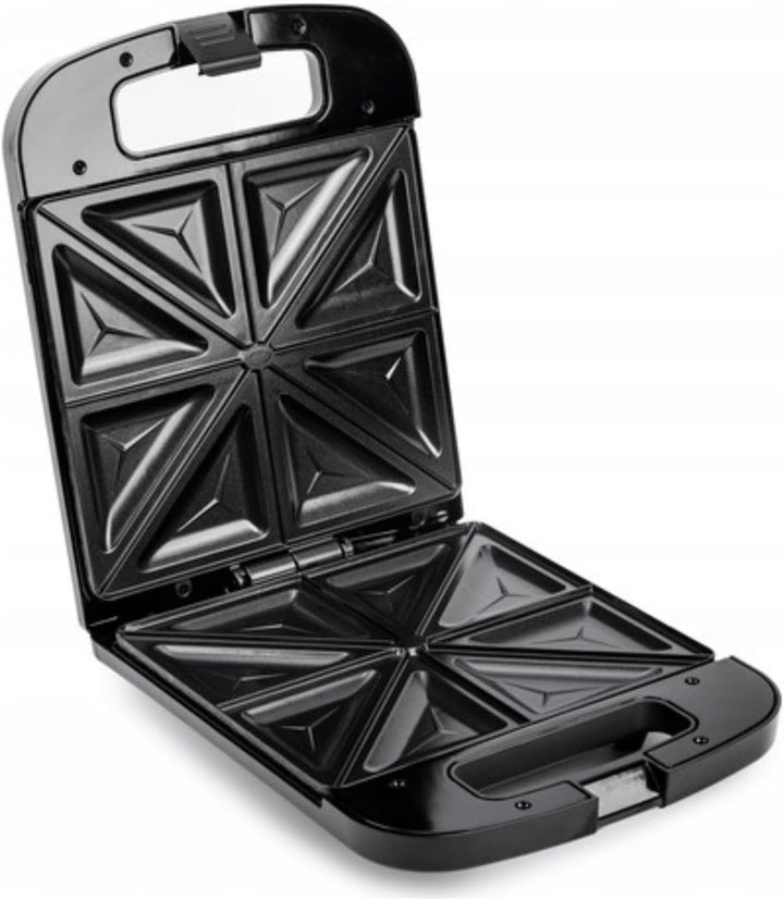 Elektrischer Sandwichtoaster XXL für 4 Sandwiches, 1400 W, Schwarz