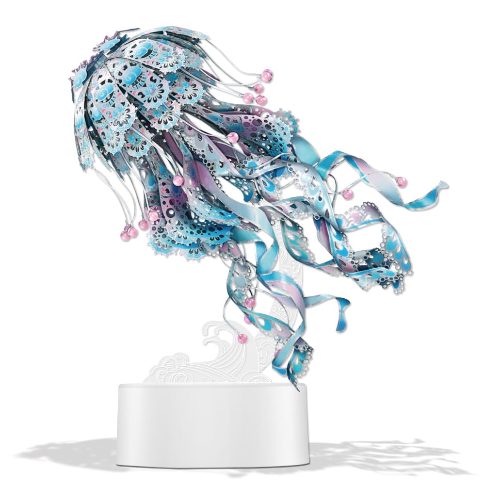 Piececool 3D Puzzle Metall Quallen, 3D Metall Puzzle Meeresbiologisches Modell für 340 Edelstahl, Ga