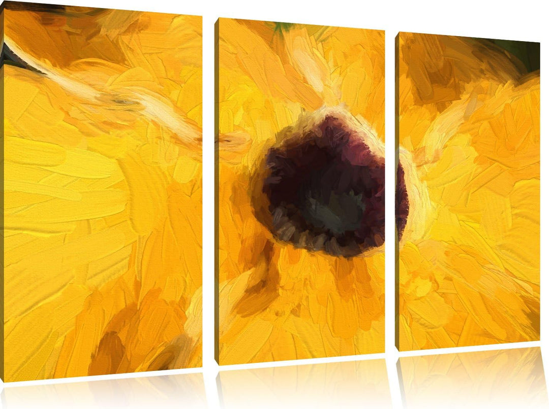 schöne Thunbergie NewArt 3-Teiler Leinwandbild 120x80 Bild auf Leinwand, XXL riesige Bilder fertig g