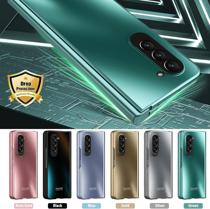 NINKI Schutzhülle für Samsung Galaxy Z Fold 5, mit Displayschutzfolie, Scharnierschutz, Farbverlauf,