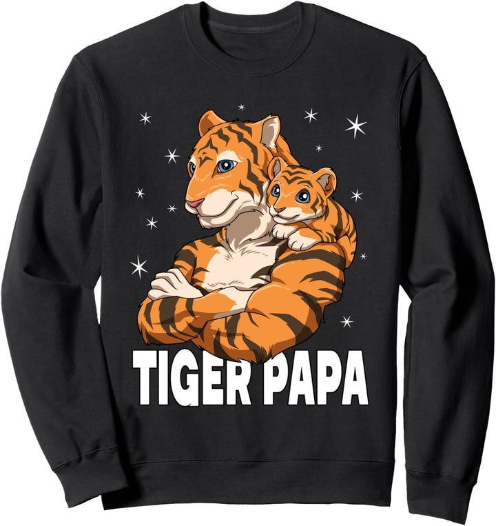 Tiger Papa Tiger Vater und Baby Papa Vatertag Sweatshirt
