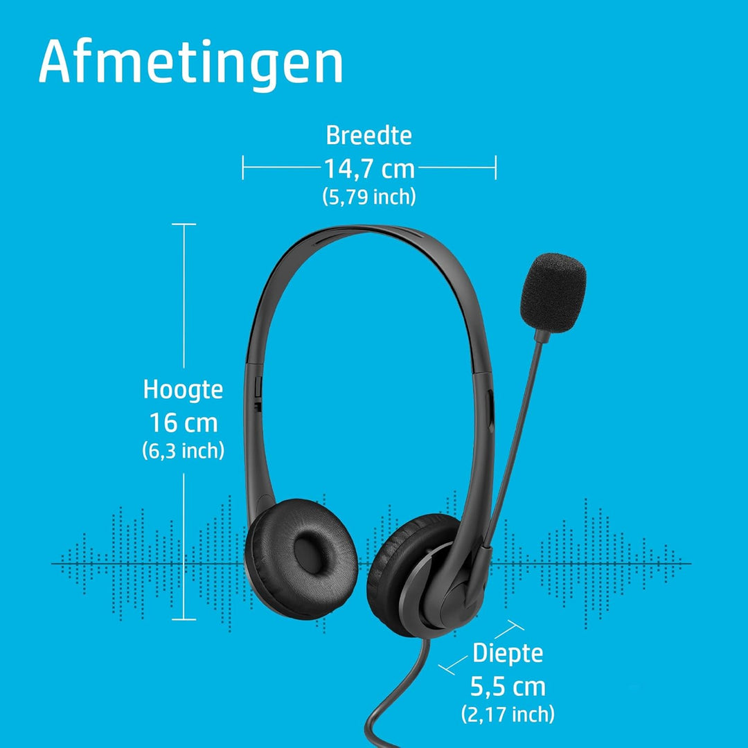 HP Wired USB-A Stereo Headset G2 Euro Schwarz, USB