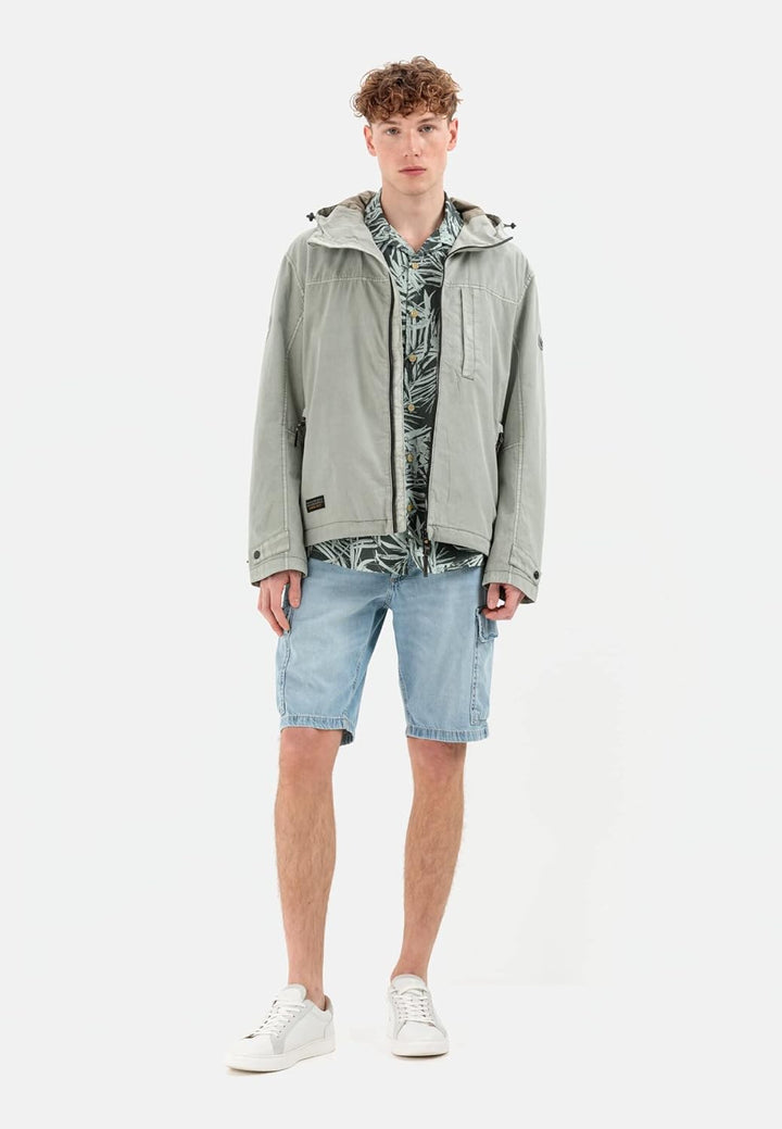 camel active Herren Leichter Blouson mit Kapuze 26 Light Aqua Green, 26 Light Aqua Green