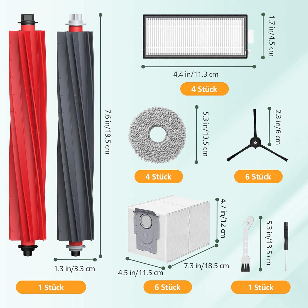 24 Stück Qrevo Master Zubehör kompatibel mit Roborock Qrevo Master/Qrevo Slim Rboter-Staubsauger, 2