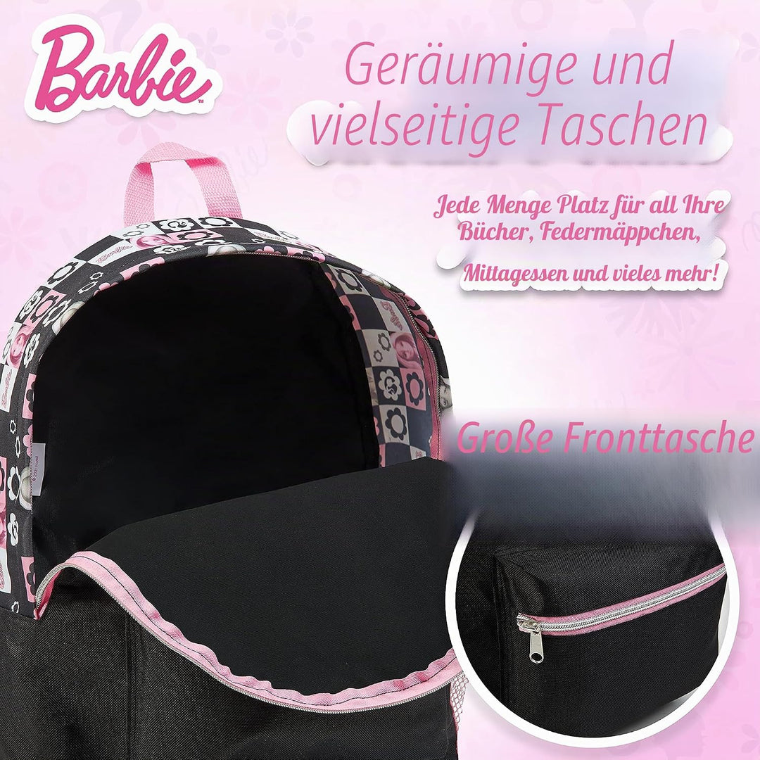 Barbie Kinderrucksack Mädchen, Geräumig Kinderrucksack mit Verstellbaren Trägern, Kindergarten Rucks