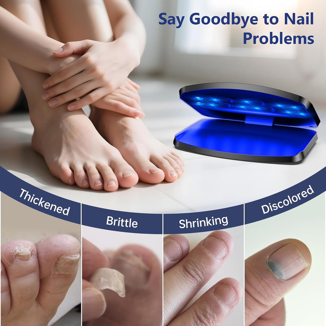Upgrade Nagelpilz Lasergerät, 15 LED Tragbar & Wiederaufladbar per USB-C, 11 Blaulicht + 4 Infrarot,
