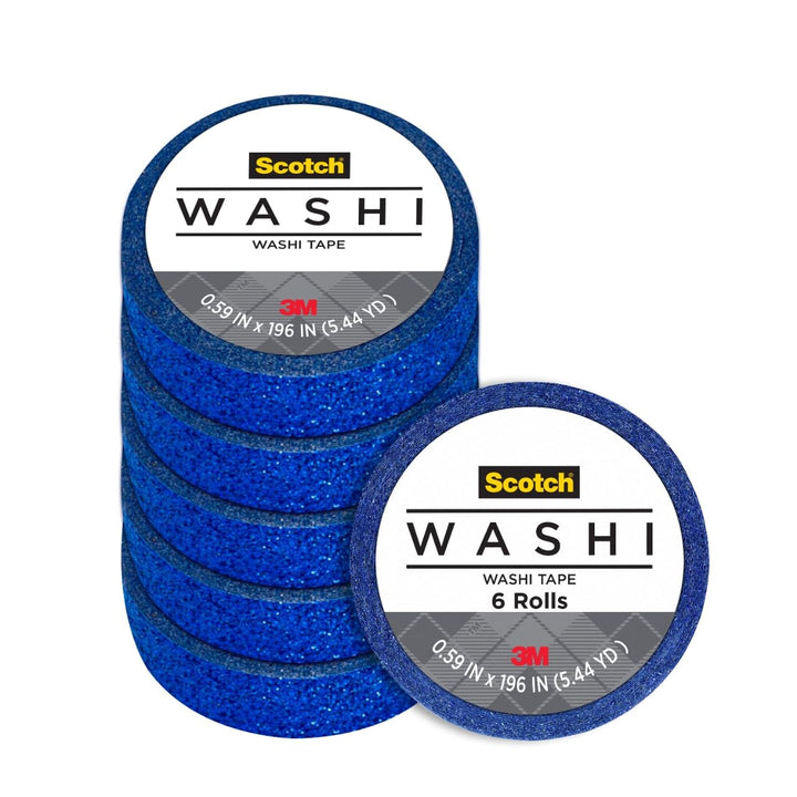 Scotch Expressions C514-BLU2 Glitzer, 1,5 x 497,8 cm, Dunkelblau, 6 Rollen Dunkelblauer Glitzer .59"