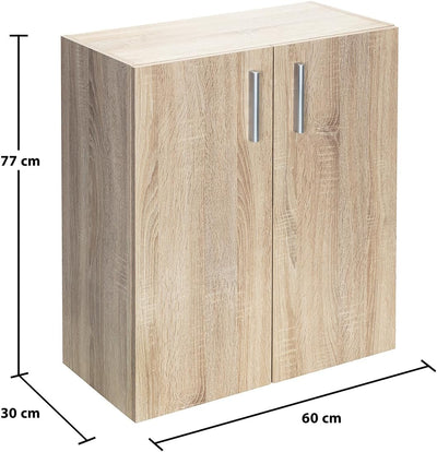 Casaria® Kommode mit 2 Türen 77x60x30cm Holz Modern höhenverstellbarer Einlegeboden Schlafzimmer Bür