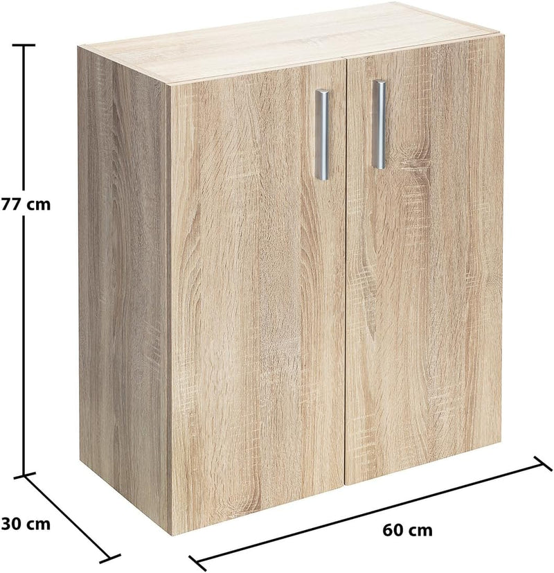 Casaria® Kommode mit 2 Türen 77x60x30cm Holz Modern höhenverstellbarer Einlegeboden Schlafzimmer Bür
