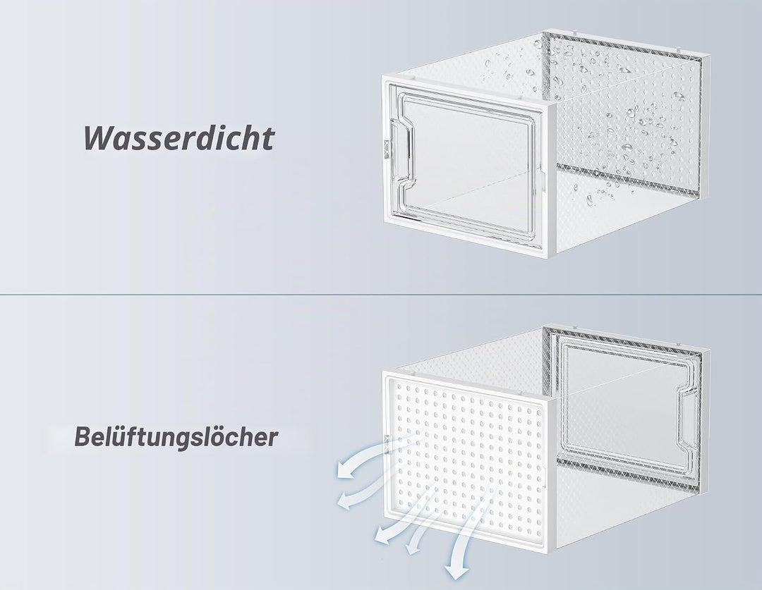 HOMIDEC Schuhboxen, 12er Pack Schuhboxen Stapelbar, Schuhorganizer Schuhaufbewahrung, Schuhkarton mi