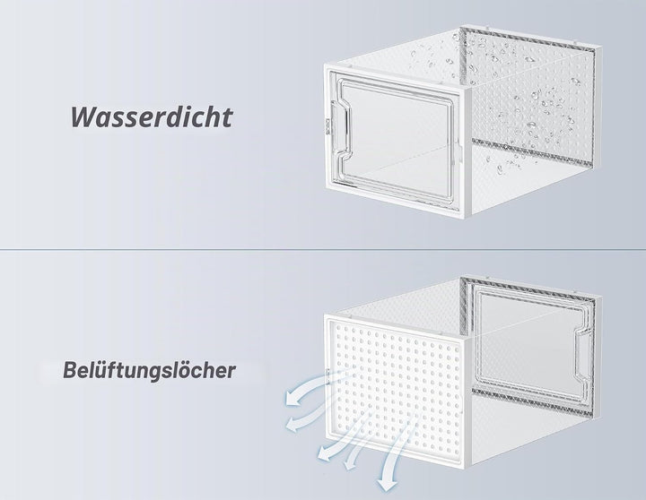 HOMIDEC Schuhboxen, 12er Pack Schuhboxen Stapelbar, Schuhorganizer Schuhaufbewahrung, Schuhkarton mi