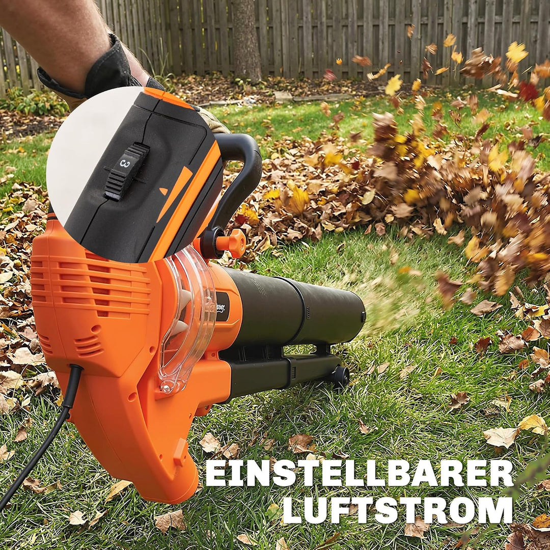 Outsunny Elektrischer Laubbläser und Staubsauger 3000W 3-in-1 Gebläse | Laubbläser und -sauger, 40L