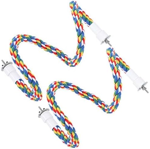 Bird Chew Rope, 2 Stück Bunt Gefärbte Vogel Barsch Stand Baumwolle Vogel Leiter Spielzeug Vogelkäfig