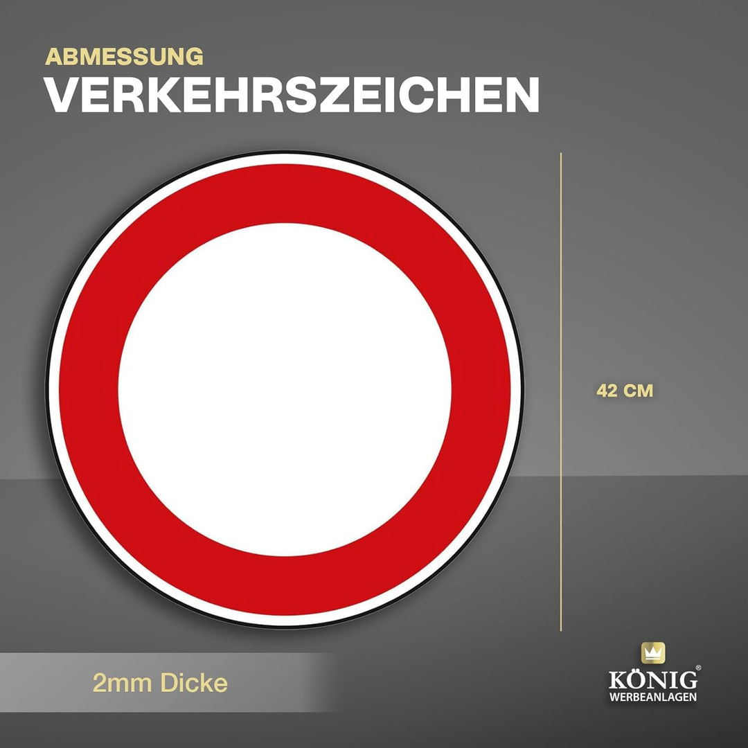 Verkehrszeichen Verbot für Fahrzeuge Aller Art Nr. 250 | Ø 420mm, Alu 2mm, RA1 | Original Verkehrssc