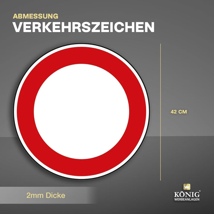 Verkehrszeichen Verbot für Fahrzeuge Aller Art Nr. 250 | Ø 420mm, Alu 2mm, RA1 | Original Verkehrssc
