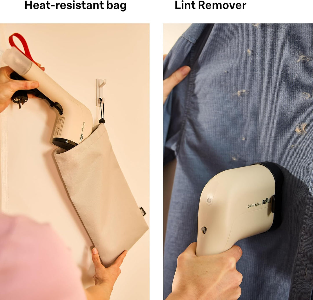 Braun QuickStyle 3 GS3012BG, kompakter und leichter Steamer, Dampfglätter mit schneller Aufheizung,