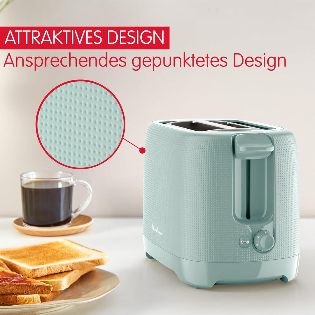 Moulinex Morning Toaster, 7 Bräunungsstufen, Brötchen-Aufsatz, Stopp-Funktion, extrabreite Schlitze,