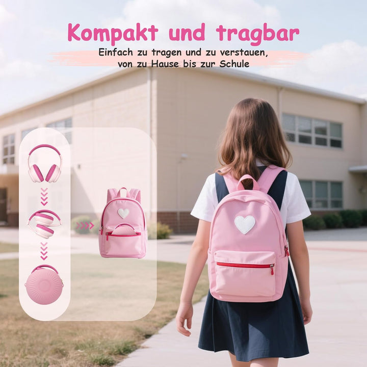 TONOSHARK Noise Cancelling Kopfhoerer Kinder | 60h Spielzeit | Kopfhörer Kabellos Bluetooth Kinder,