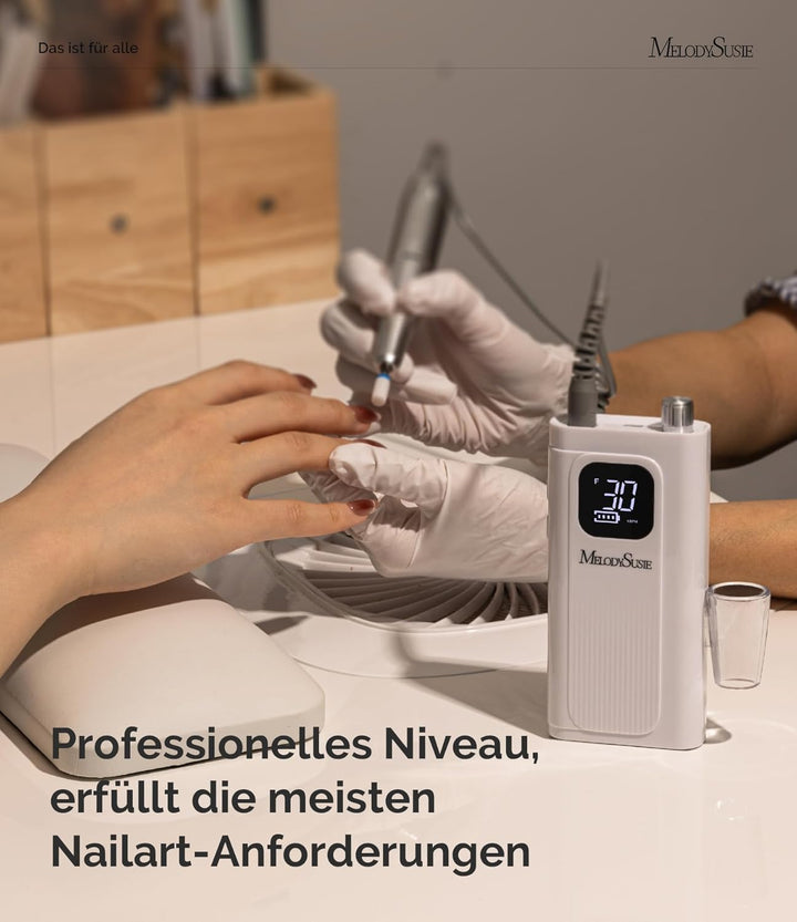 MelodySusie SC300F Professioneller Aufsteckbarer Nagelfräser, Wiederaufladbare Elektrische Nagelfeil