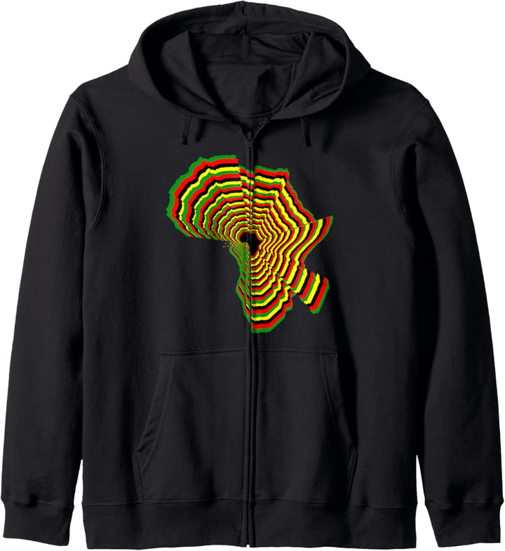 Black History Month Africa Map Mosaic Art African Colors Kapuzenjacke