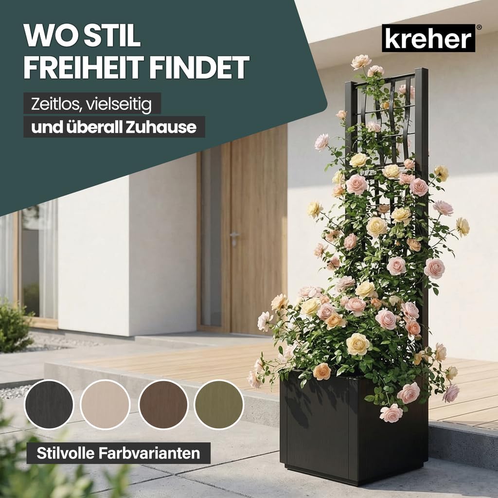 2 x Kreher® XL Rankgitter, Spalier mit Pflanzkasten aus robustem Kunststoff. In verschiedenen Grösse