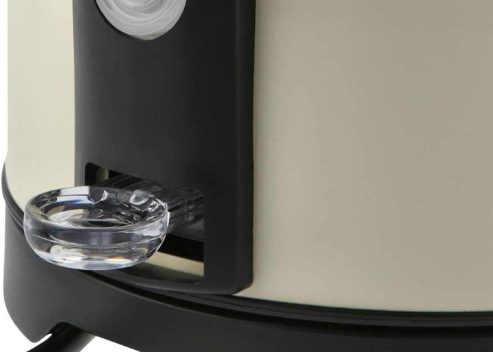 KHG Retro Wasserkocher WK-1714 CE Edelstahl creme beige 1,7 Liter, auswaschbarer Kalkfilter, Wassers