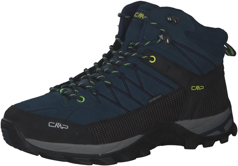 CMP Herren Rigel Mid Shoe Wp Trekking-& Wanderstiefel 47 EU Blue Ink Yellow Fluo, 47 EU Blue Ink Yel