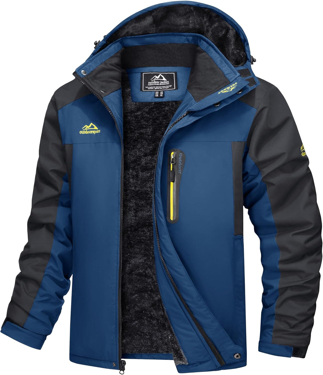 TACVASEN Herren Warme Skijacke Gefütterte Winterjacke Wasserabweisende Funktionsjacke mit Abnehmbare