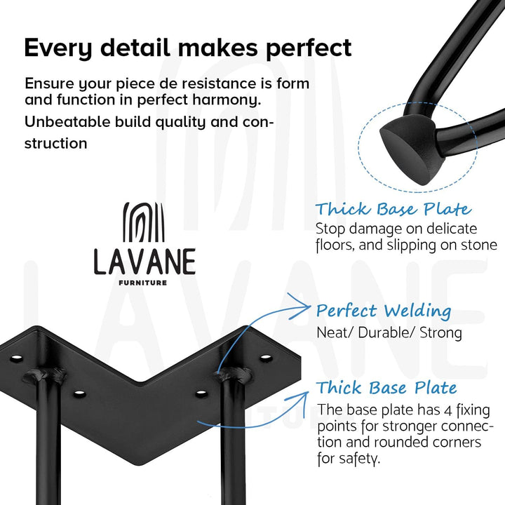 4" / 10cm Haarnadel Tischbeine, La Vane 4 Stück Modern-Stil DIY Metall Möbelfüsse Hairpin Legs mit B